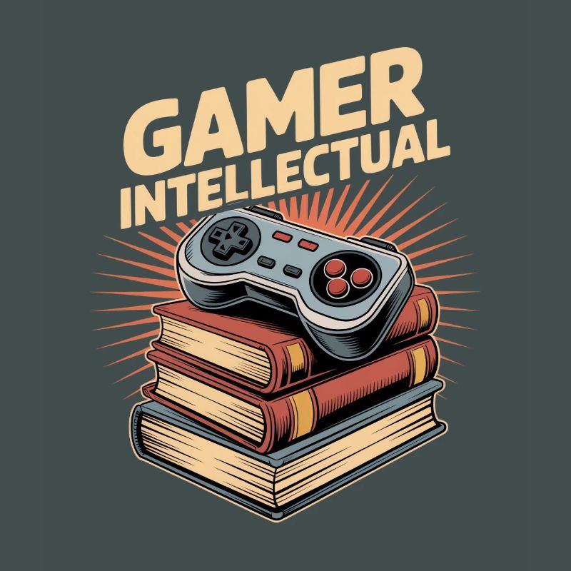 Gamer Intellectual Controller Book Stack