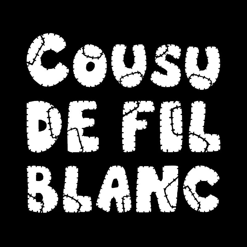 SEWN WITH WHITE THREAD!