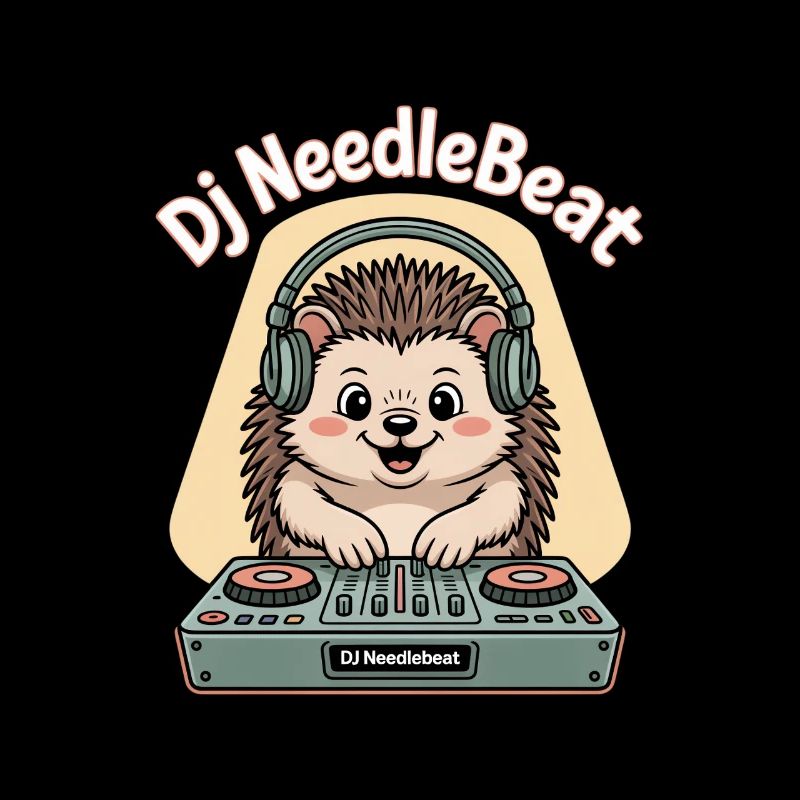 Dj NeedleBeat Igel DJ Mit Kopfhörern Am Pult