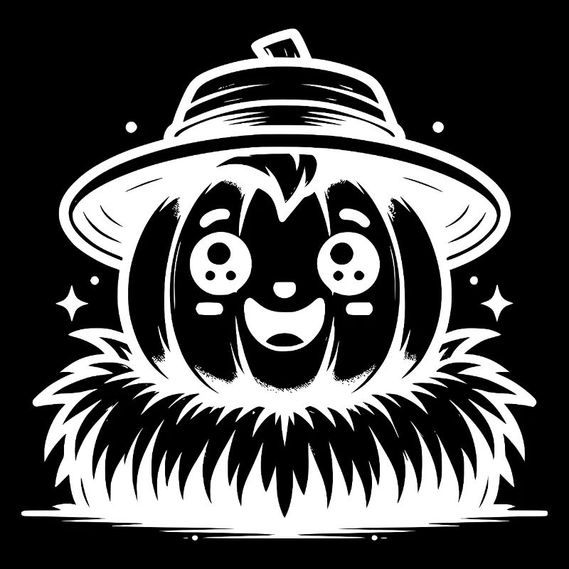 funny pumpkin with hat