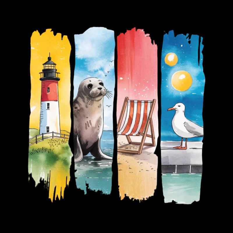 Maritim Leuchtturm Robbe Möwe Küste