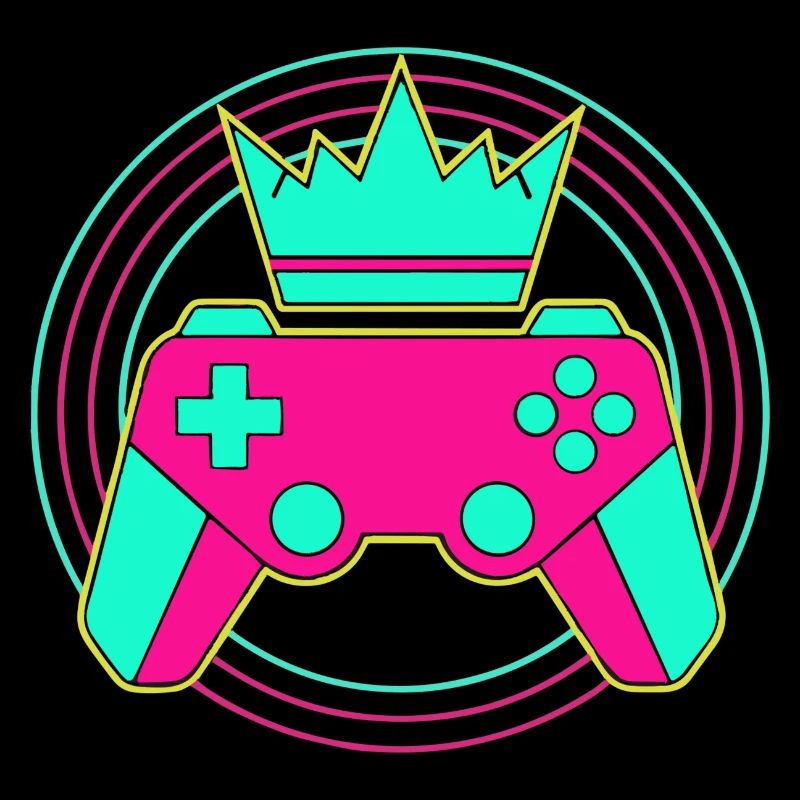 Controller Krone Neon Minimal Zocker Art