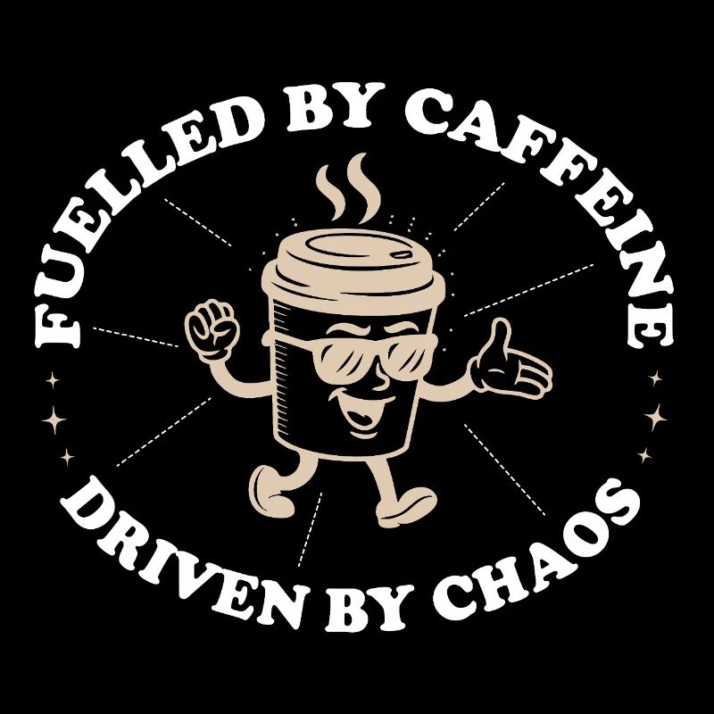 Fuelled by Caffeine – Chaos Lover Kaffee Spruch
