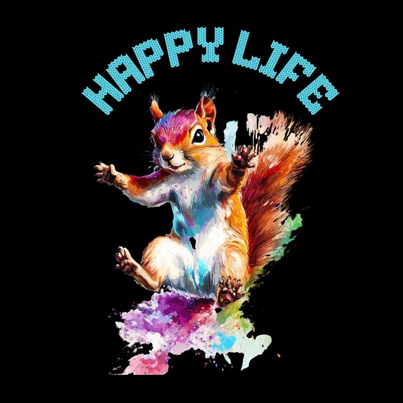 Happy Life Squirrel Design