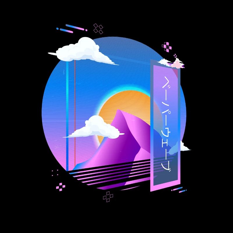 Vaporwave Pastell Goth Ästhetik Retro Synthwave