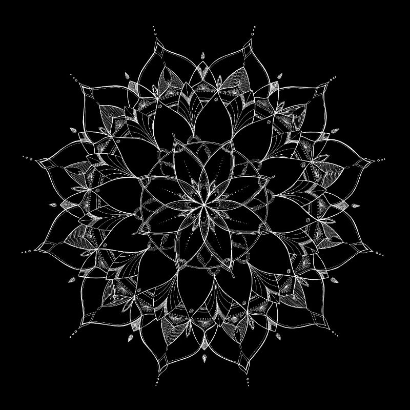 White on black mandala