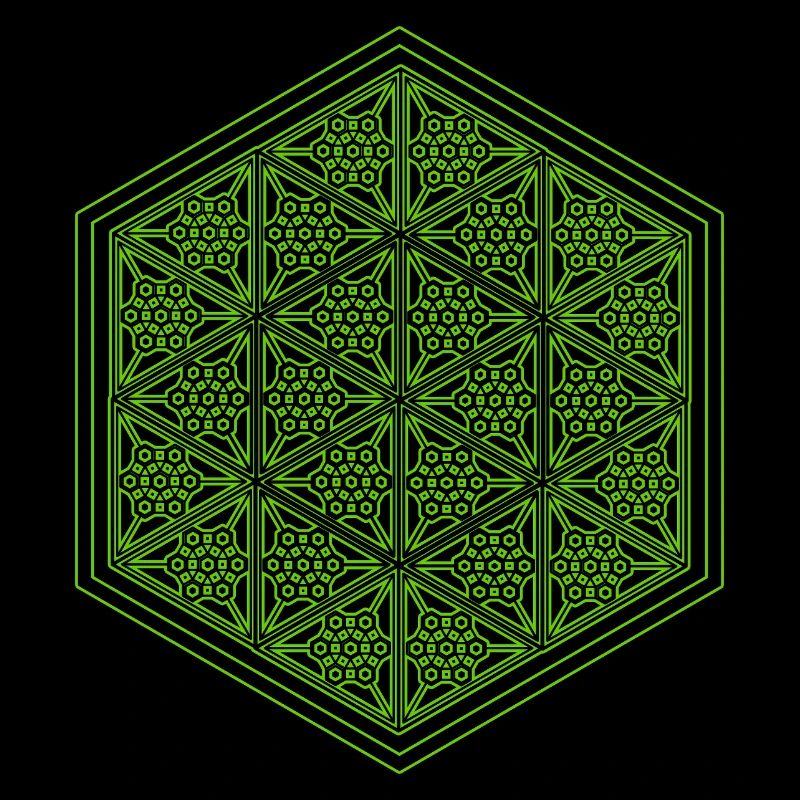 Geometric Hexagon Pattern Yoga Goa Psytrance
