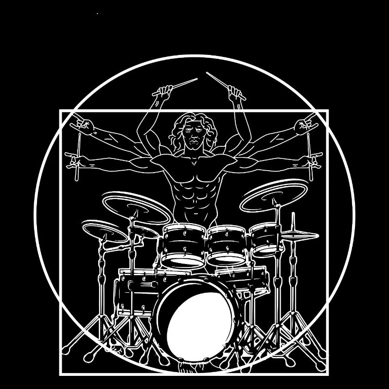 Vitruvian Drummer Masterpiece Drum Art Design