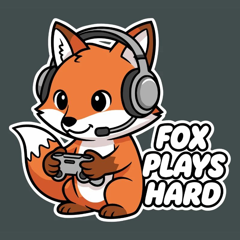Fox with headset, game hero