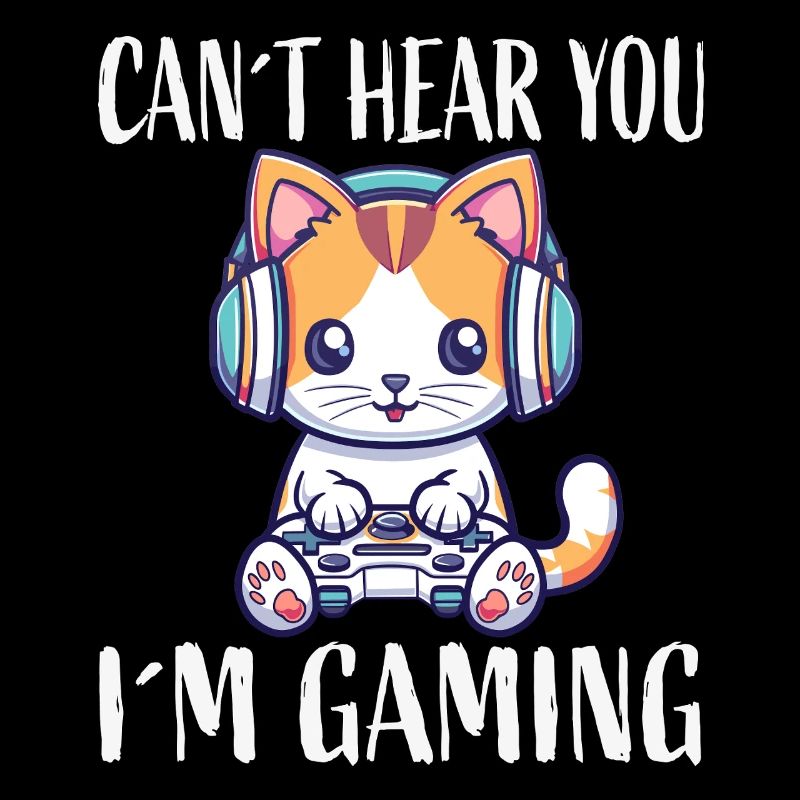 Kätzchen mit Headset beim Gaming