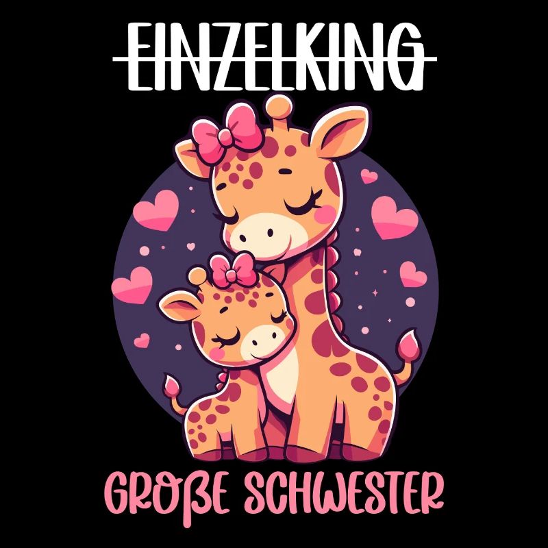 Große Schwester Giraffen Geschwisterkind
