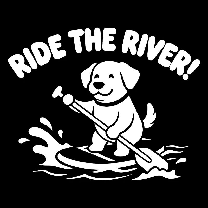 Paddle dog by the river