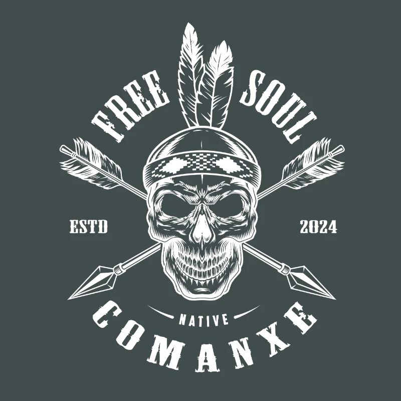 Punk-Schädel mit Pfeil-Logo