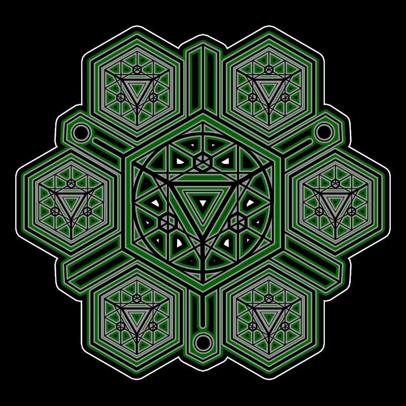 Green Mandala Sacred Geometry Pattern Yoga Goa