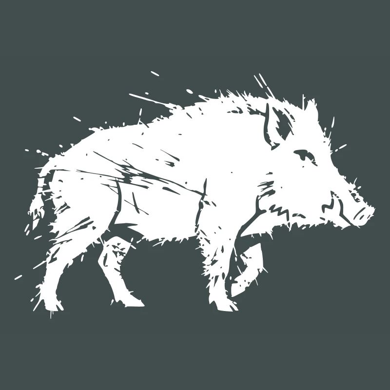 Wild Boar Grunge Scratch Hunting Vector