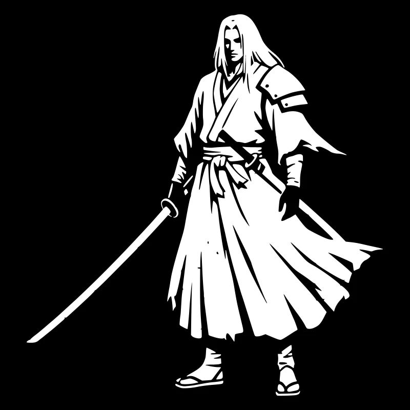 Anime Samurai Krieger Kimono Vektor