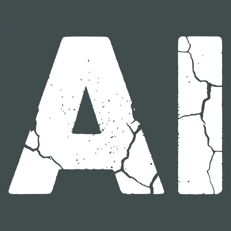 AI Artificial Intelligence Text Grunge Vector