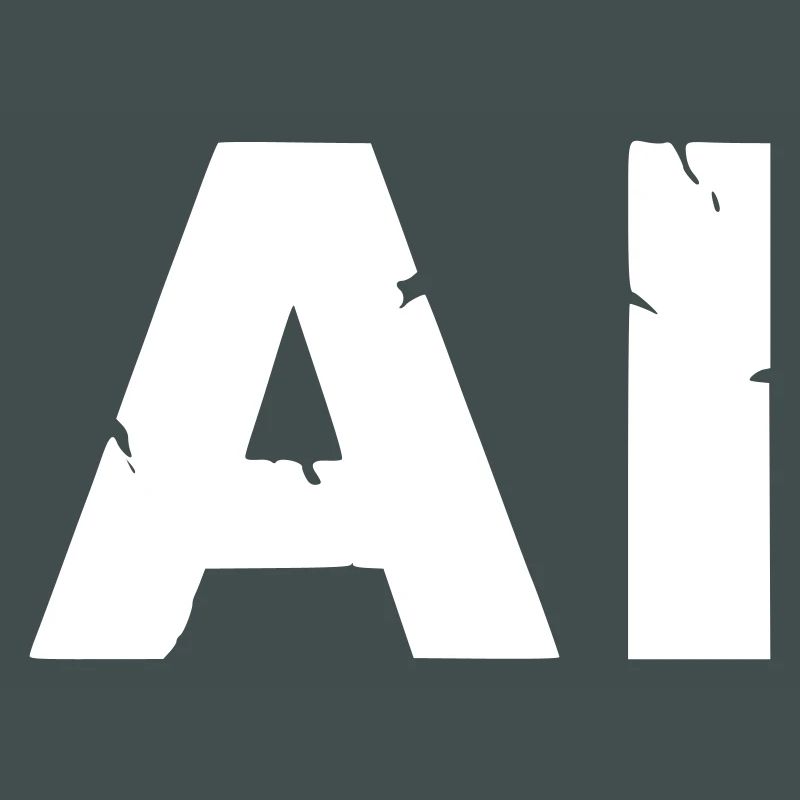 AI Artificial Intelligence Text Grunge Vector