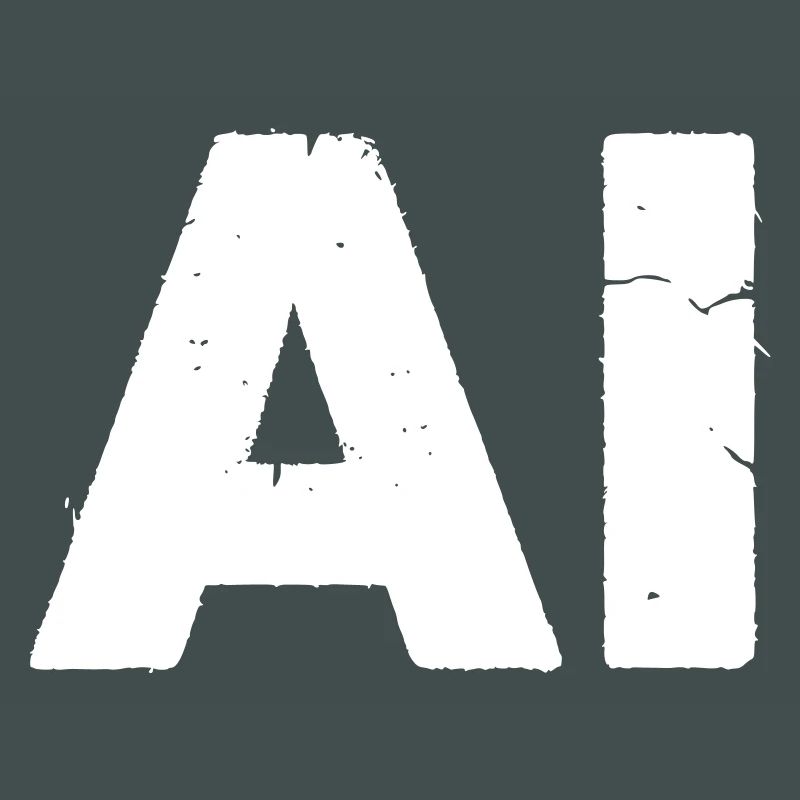 AI Artificial Intelligence Text Grunge Vector
