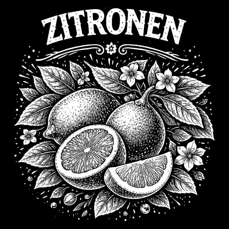 Lemons illustration in black and white