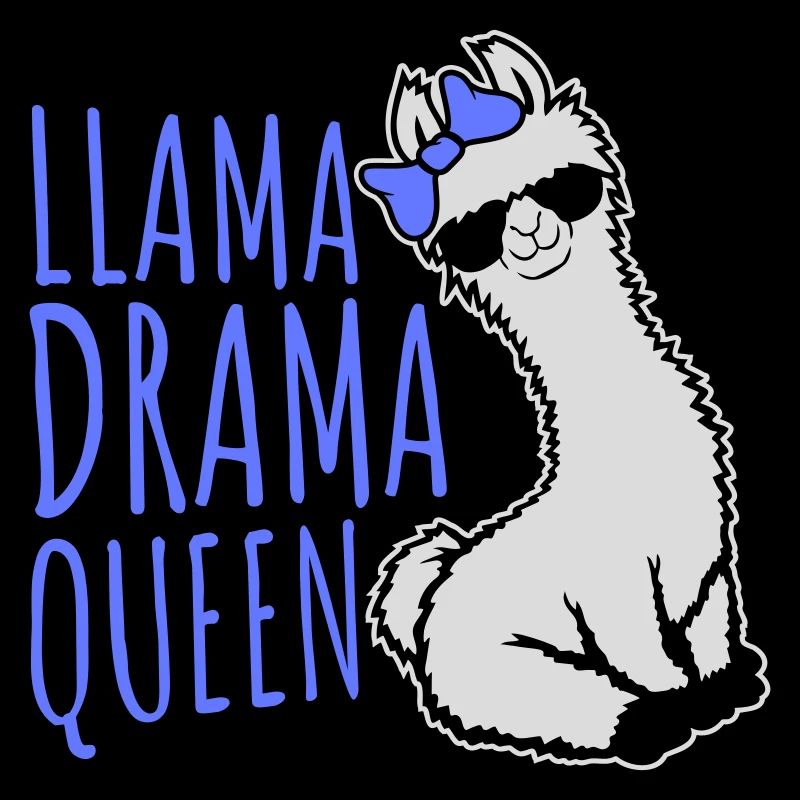 Llama Drama Queen Cool Sunglasses Sitting Funny