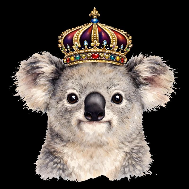 Royal koala with crown