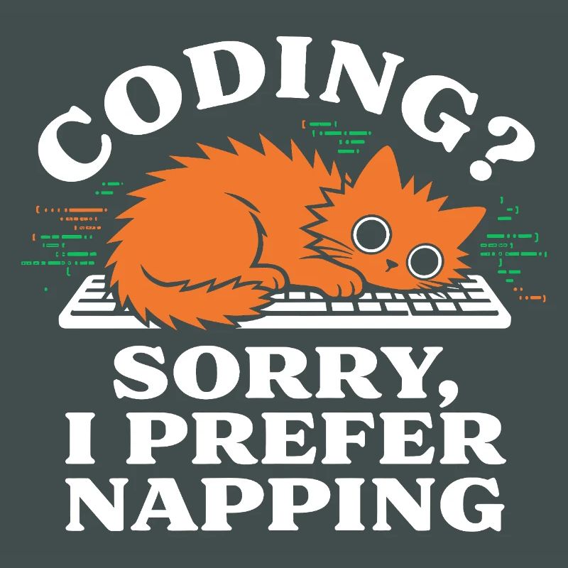 Coding? Sorry, I Prefer Napping Funny Cat