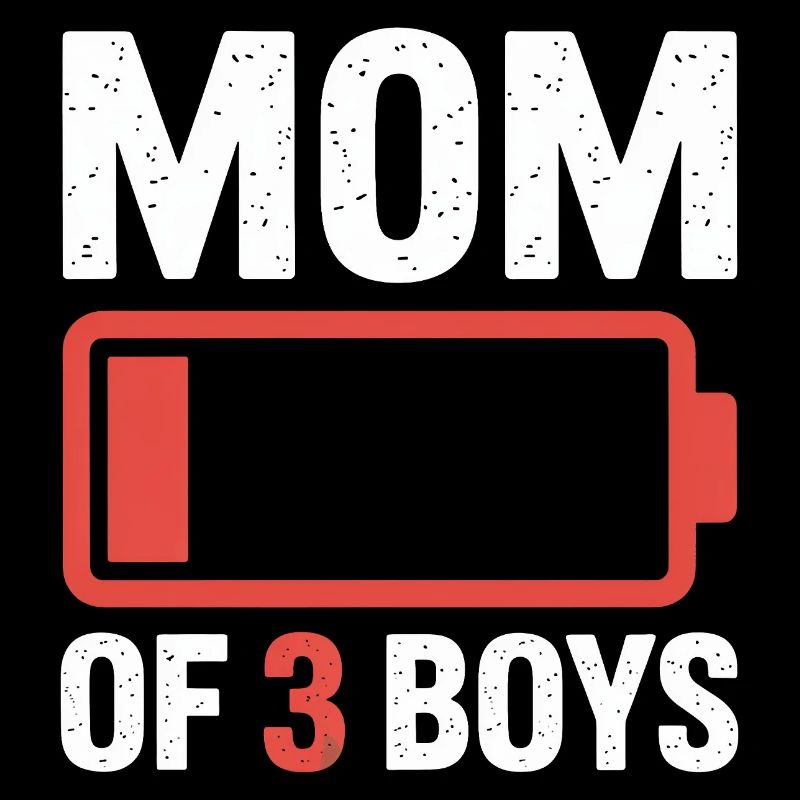 Batterie-Logo der Mutter von 3 Jungen