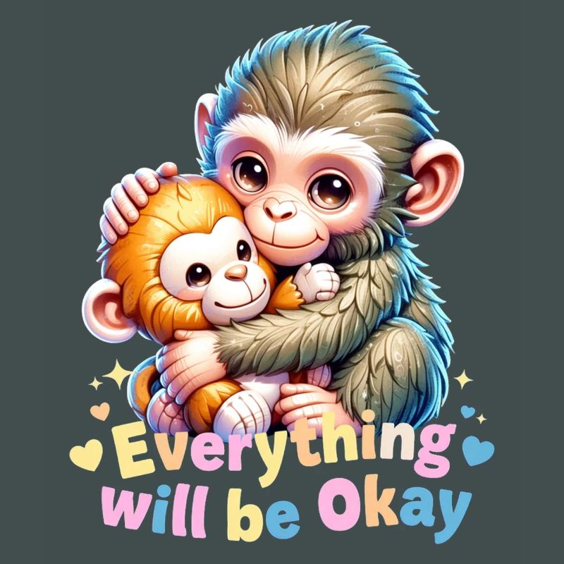 Everything Will Be Okay Monkey Hug