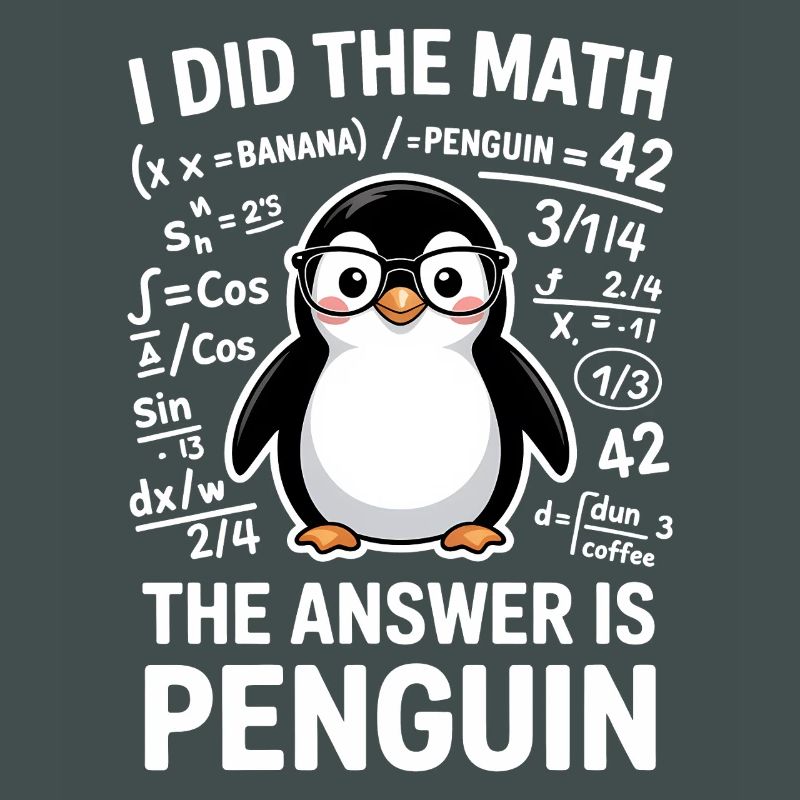 Math Sayings Penguin Funny Math Gift