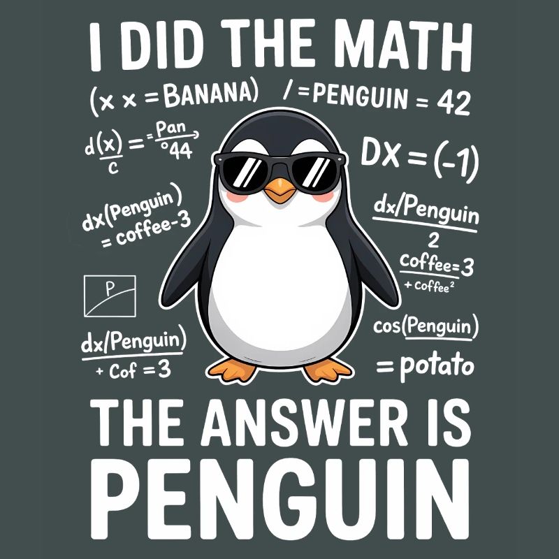 Math Sayings Penguin Funny Math Gift