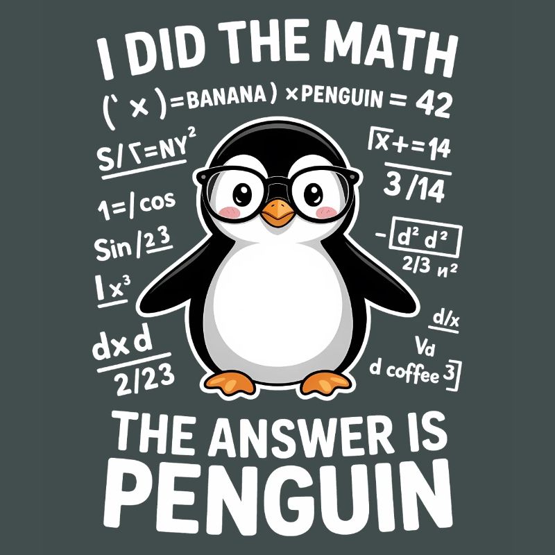 Math Sayings Penguin Funny Math Gift