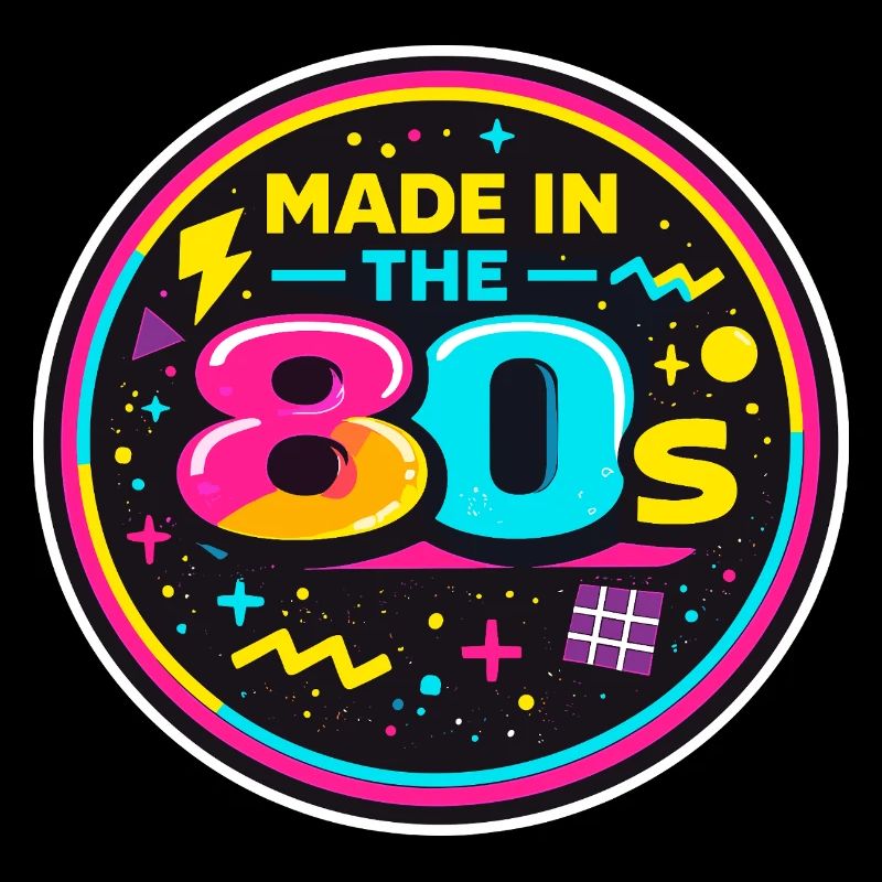 80er Neon Nostalgie Sticker