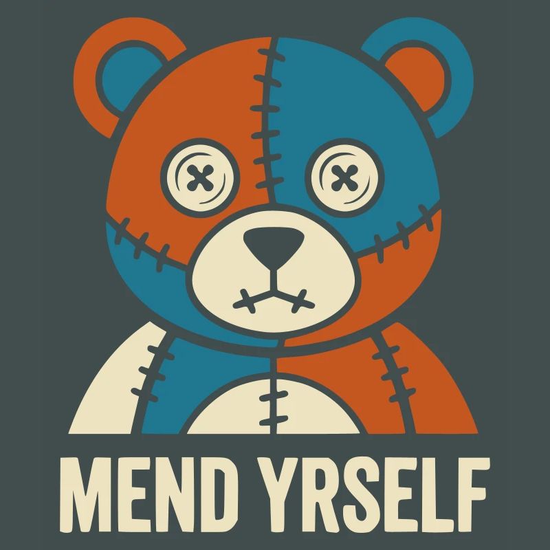 Patchwork Bear : points de suture et contraste