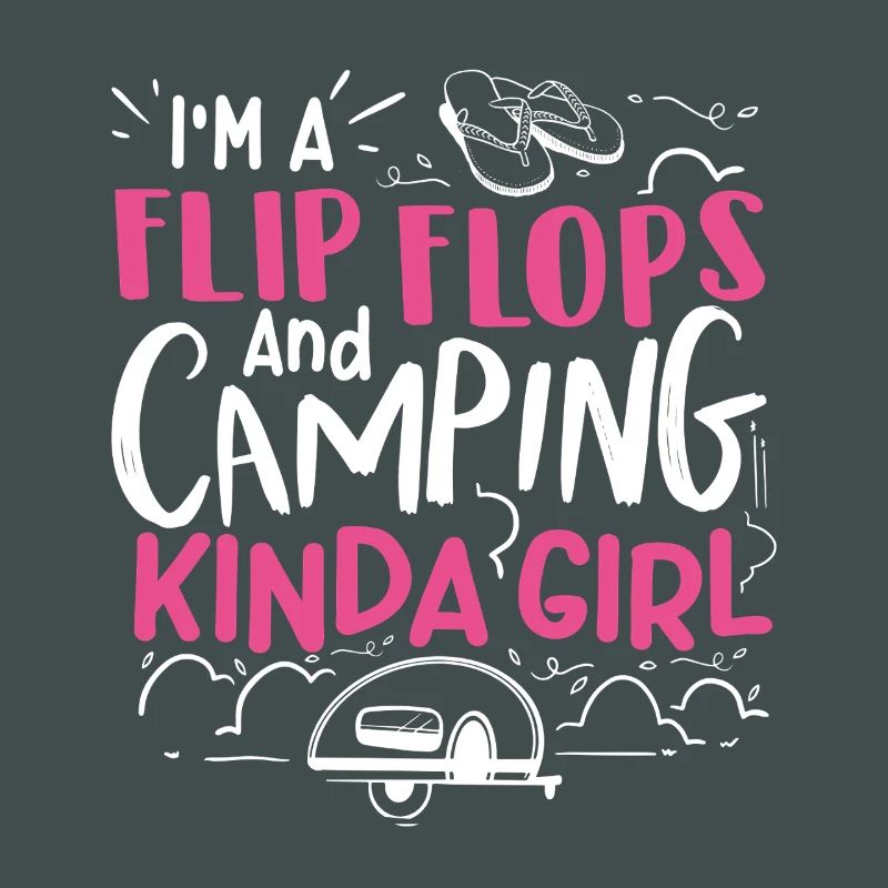 Flip-Flops-Camping-Mädchen