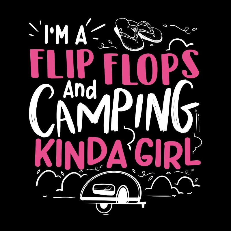 Flip Flops Camping Girl