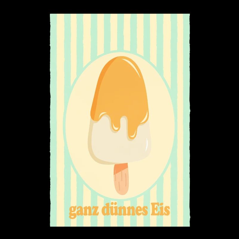 Ganz dünnes Eis Retro Sommer Eis Design