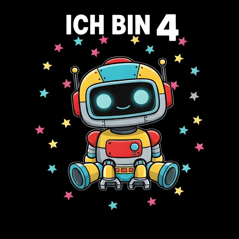 Ich bin 4 - Süßes Roboter zum 4. Geburtstag