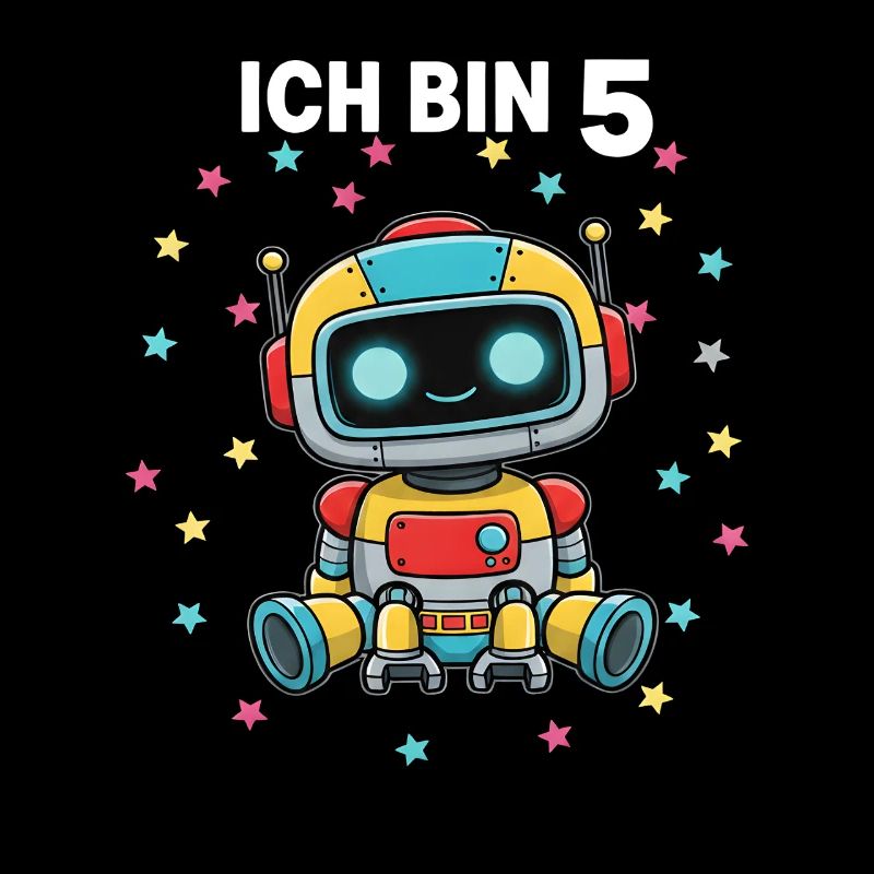 Ich bin 5 - Süßes Roboter zum 5. Geburtstag