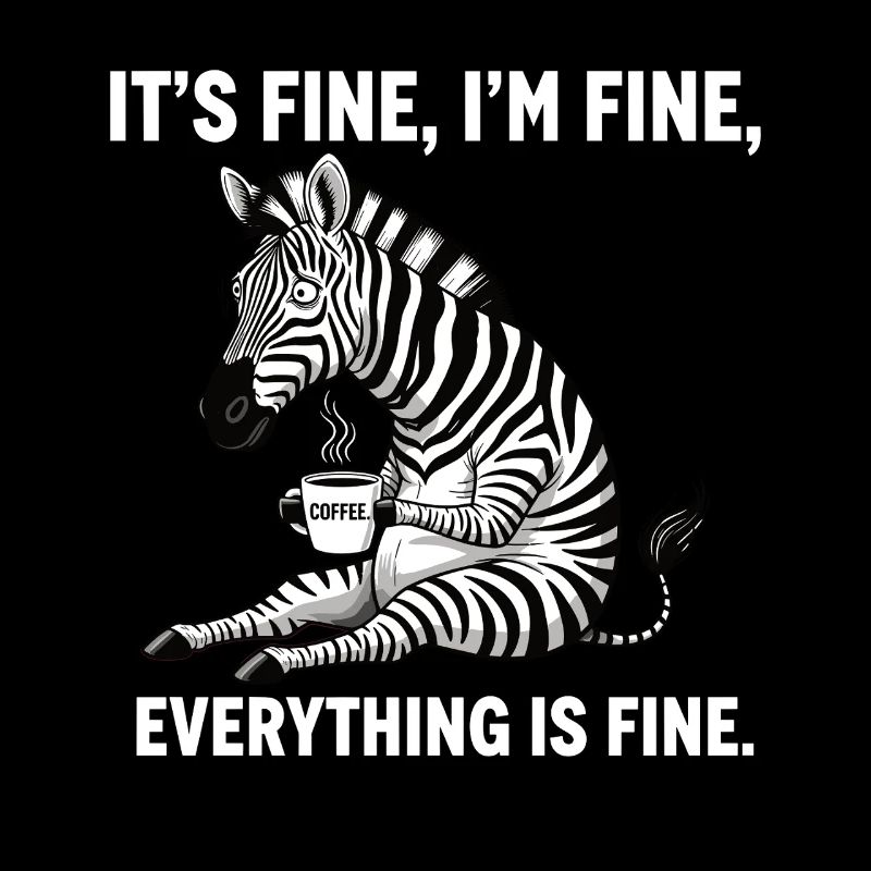 Its Fine Im Fine Kaffee Zebra Humor