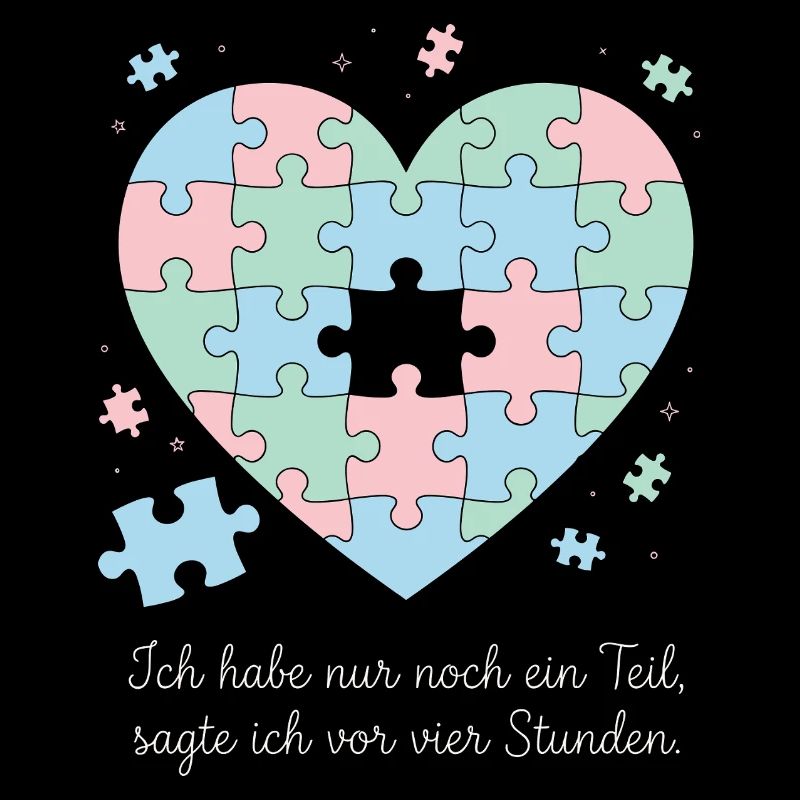 Puzzeln, Hobby, Geduld, Spruch Design