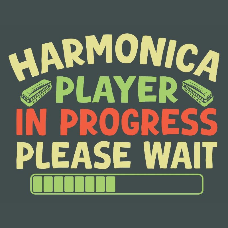 Funny Harmonica Player In Progress Harmonica