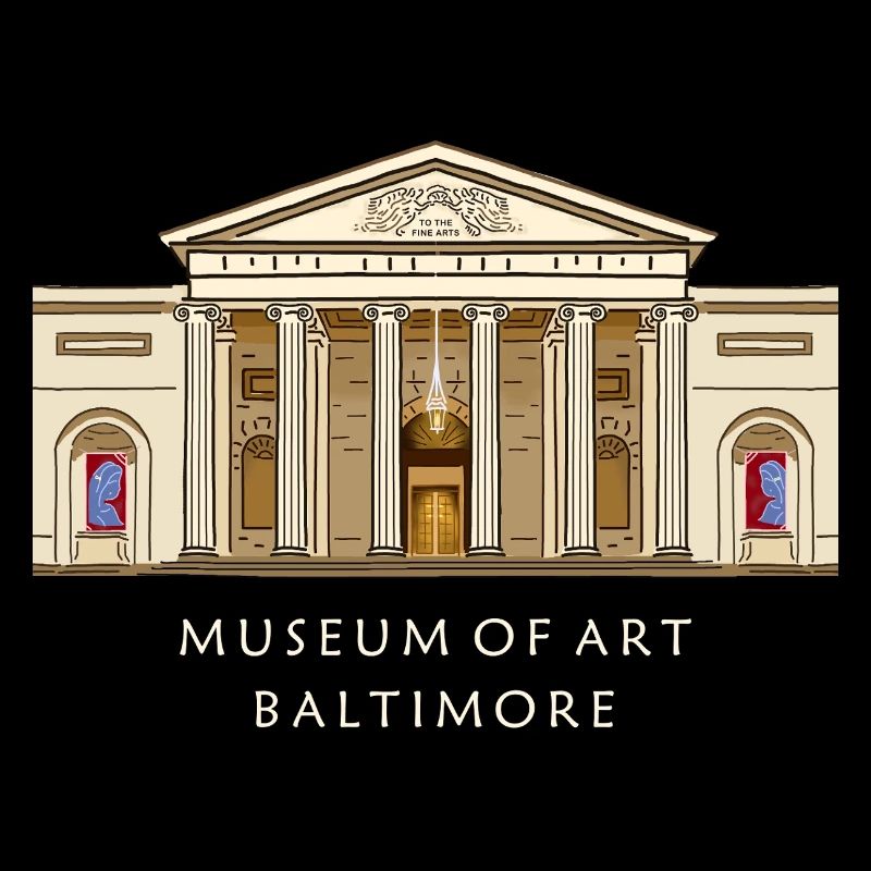 Musée de Baltimore, illustration dessinée à la main