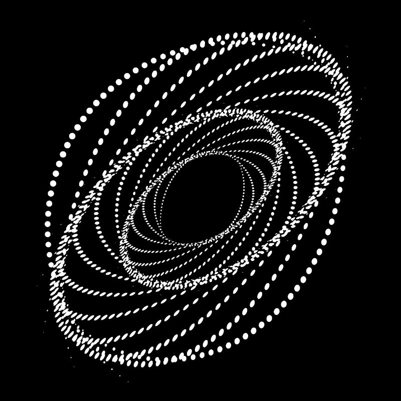 Vortex en spirale pointillée