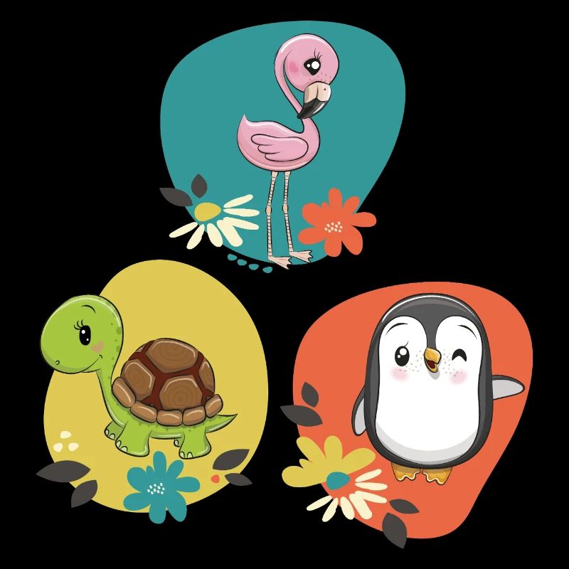 Flamingo Schildkröte Pinguin 