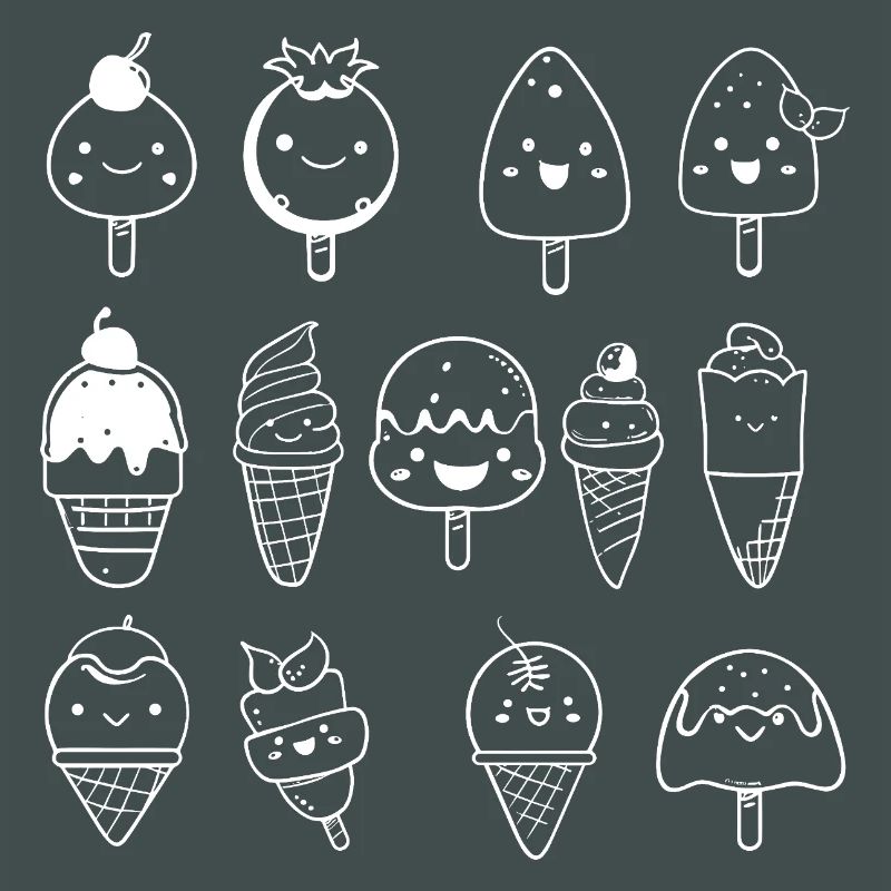 Variété de glaces Look comique
