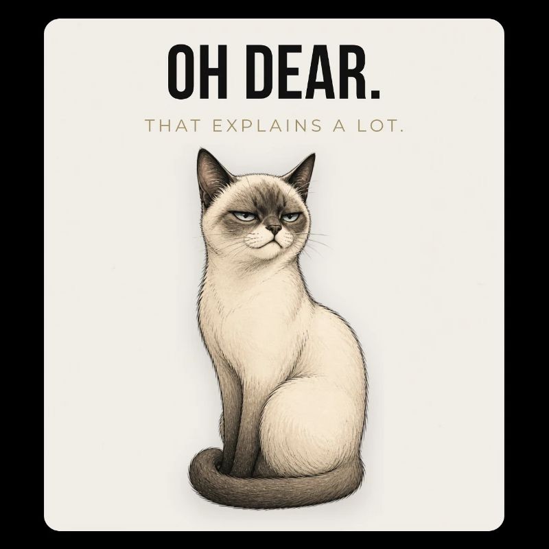 OH DEAR. Noble Cat Sarcastic Meme Design