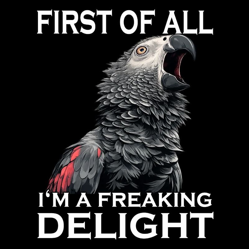 African grey parrot, sarcastic bird, cheeky parrot,