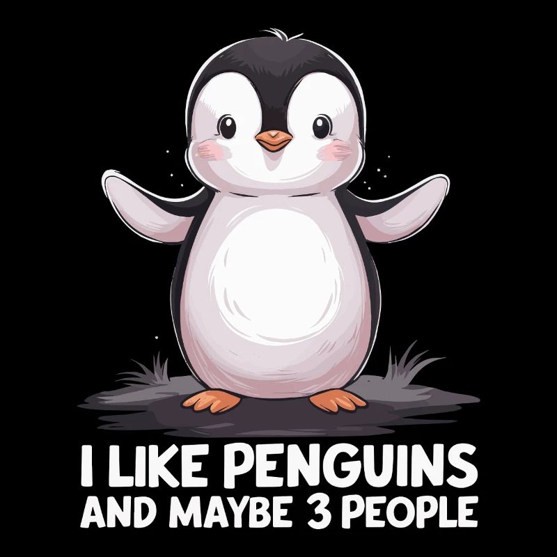 Lustiger Pinguin Spruchdruck