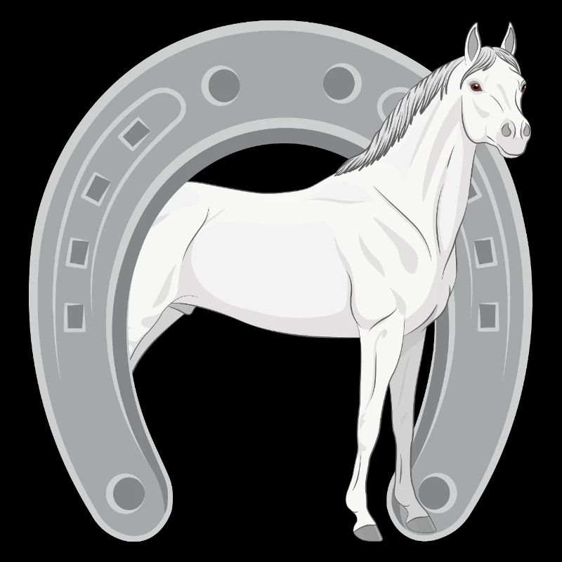 Un cheval Abbayan dans un fer à cheval retourné